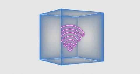 Wifi Icon Box 01-alpha Stock Footage 233893104