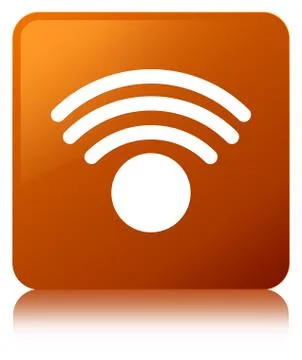 Wifi icon brown square button Stock Illustration