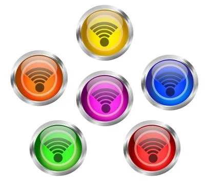 Wifi icon button Stock Illustration