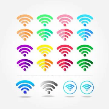 Wifi icon  for computer and connection of the world. 库存插图
