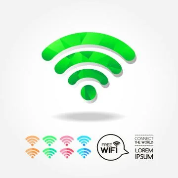 Wifi icon  for computer and connection of the world. Stock Illustration