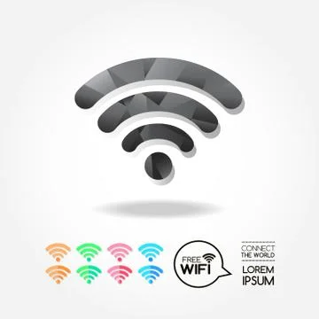 Wifi icon  for computer and connection of the world. 库存插图