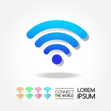 Wifi icon  for computer and connection of the world. Stock Illustration