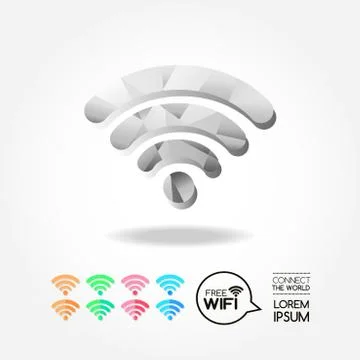 Wifi icon  for computer and connection of the world. 库存插图