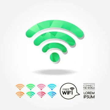 Wifi icon  for computer and connection of the world. Stock Illustration