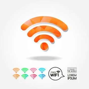 Wifi icon  for computer and connection of the world. Stock Illustration