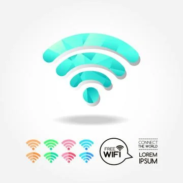 Wifi icon  for computer and connection of the world. Stock Illustration