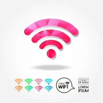 Wifi icon  for computer and connection of the world. 库存插图