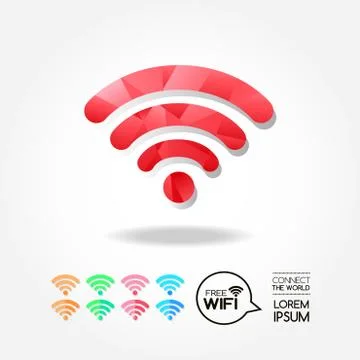 Wifi icon  for computer and connection of the world. 库存插图
