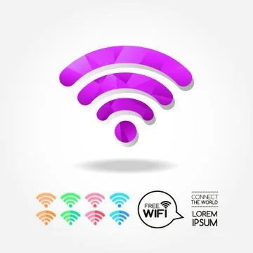 Wifi icon  for computer and connection of the world. Stock Illustration