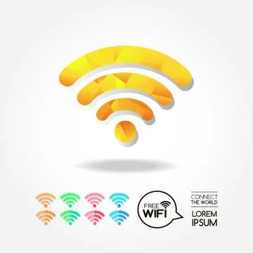 Wifi icon  for computer and connection of the world. Stock Illustration