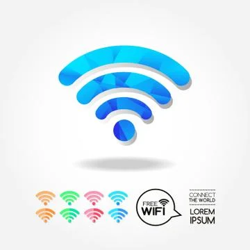 Wifi icon  for computer and connection of the world. 库存插图