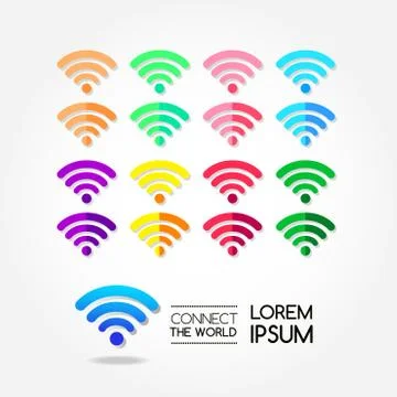 Wifi icon  for computer and connection of the world. 库存插图
