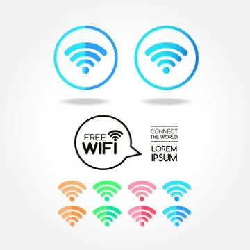Wifi icon  for computer and connection of the world. Stock Illustration