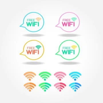 Wifi icon  for computer and connection of the world. 库存插图