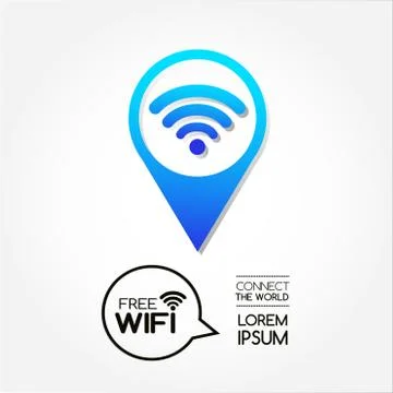 Wifi icon  for computer and connection of the world. Stock Illustration