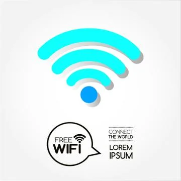 Wifi icon  for computer and connection of the world. Stock Illustration