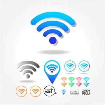 Wifi icon  for computer and connection of the world. Stock Illustration