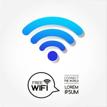 Wifi icon  for computer and connection of the world. 库存插图