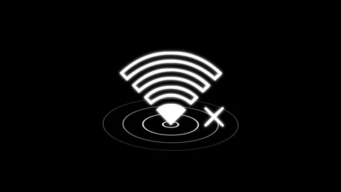 Wifi icon with cross no connection internet connection animated Stock Footage 312929403