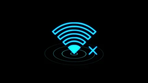 Wifi icon with cross no connection internet connection animated Stock Footage 312929409