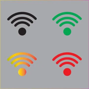 Wifi icon design 4 unique color Stock Illustration