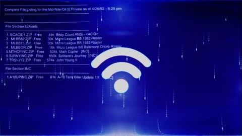 Wifi Icon on Digital Screen Hacked system or cyber attack Warning Glitch V02 Stock Footage 342801029