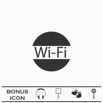 Wifi icon flat Stock Illustration