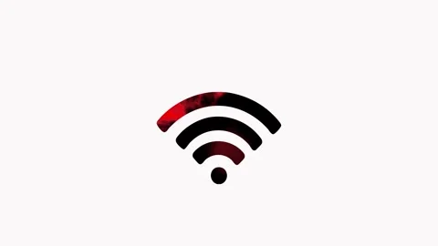 Wifi icon flickering on white backdrop Stock Footage 328386959