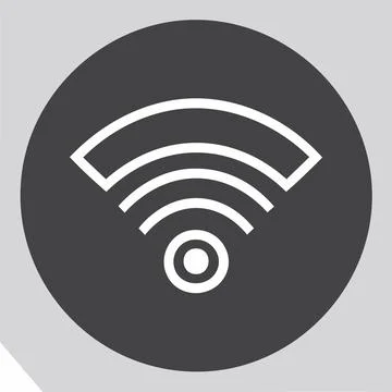 WiFi icon on a gray background, vector illustration. Flat design style inte.. Stock-Illustration