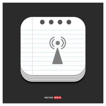 Wifi Icon Gray icon on Notepad Style template Vector EPS 10 Free Icon イラスト素材