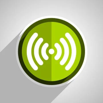 Wifi icon, green circle flat design internet button, web and mobile app illus Stock Illustration