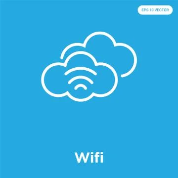 Wifi icon isolated on blue background Free Stock Illustration