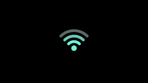 Wifi icon represents connectivity animation isolated on black background Stock Footage 321609835