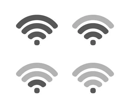 Wifi icon set with different signals, vector Stock Illustration