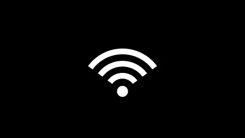 Wifi icon symbol blinking to wireless network signal connection. black and wh Stock Footage 114606429
