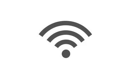 Wifi icon symbol blinking to wireless network signal connection on white back Stock Footage 114607753