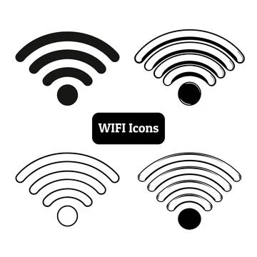 WiFi Icon, Vector art design, Silhouette Stock Illustration