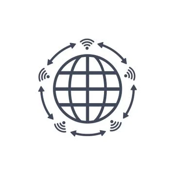 WIFI Icon Vector flat design style Ilustração Stock