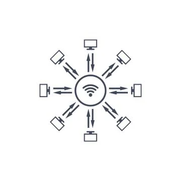 WIFI Icon Vector flat design style Stock Illustration