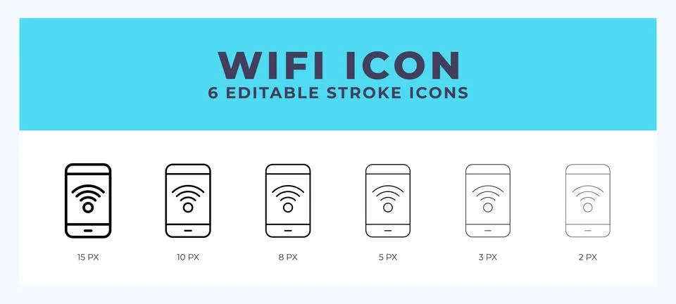 Wifi icon vector illustration. With editable stroke for web. App and more. 스톡 일러스트