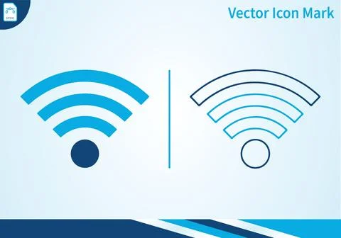 Wifi icon vector mark with filled and outline versions for network. Stock-Illustration
