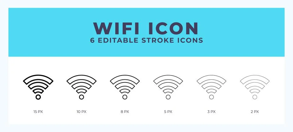 Wifi icon vector for web. And mobile app. Editable stroke outline icon. Stock Illustration