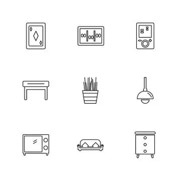 Wifi ,  infrared , household , electronics , eps icons set vector Stock Illustration