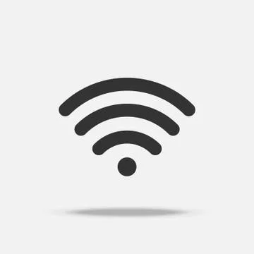 Wifi internet flat icon with shadow Ilustración de archivo