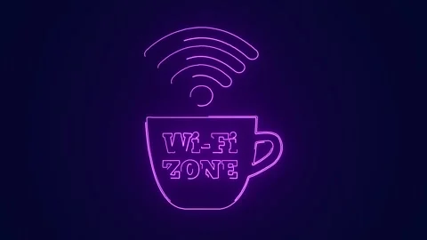 Wifi internet zone in cafe use high speed internet inside cafe animation Stock Footage 241835837