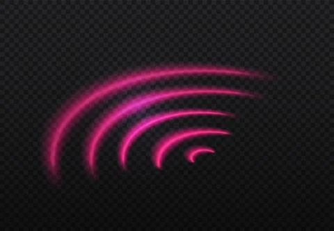 Wifi light effect. Pink wi fi symbol. Wireless connection and interaction Stock Illustration