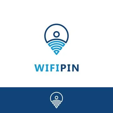 Wifi location logo Stock Illustration