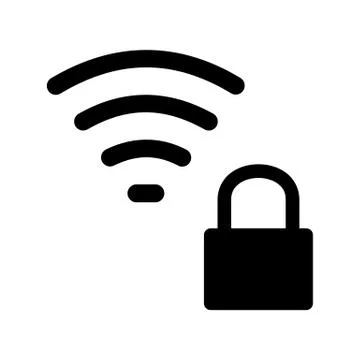 Wifi Lock Icon Stock Illustration