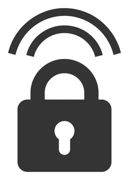 Wifi Lock Vector Icon Flat Illustration Stock Illustration